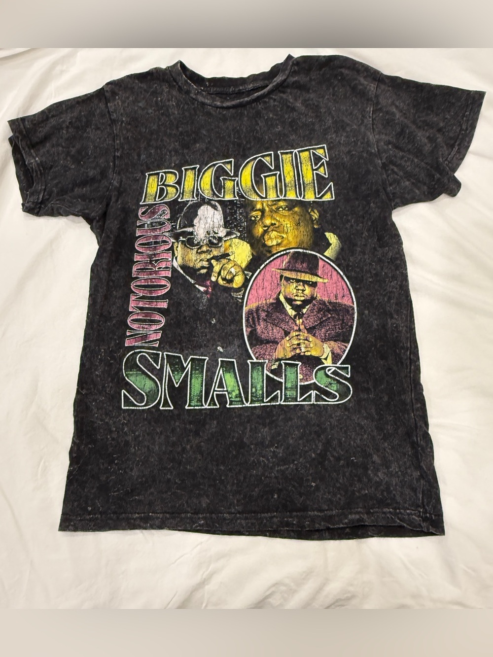 Biggie Smalls Retro Style Acid Washes Graphic T-Shirt